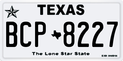 TX license plate BCP8227