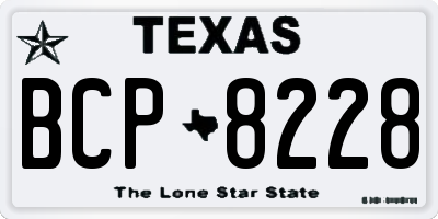 TX license plate BCP8228