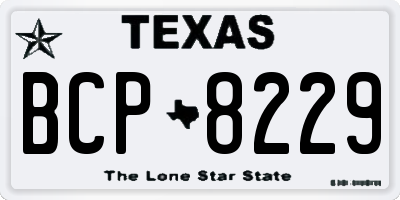 TX license plate BCP8229