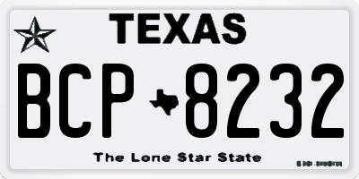 TX license plate BCP8232