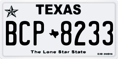 TX license plate BCP8233
