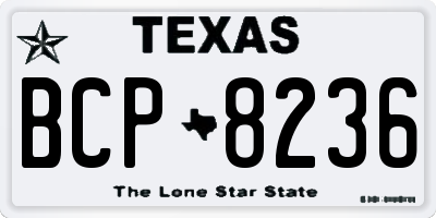 TX license plate BCP8236