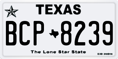 TX license plate BCP8239