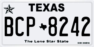 TX license plate BCP8242