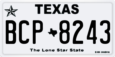 TX license plate BCP8243