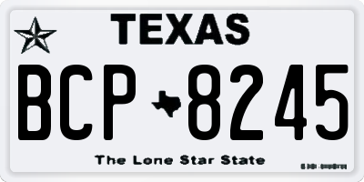 TX license plate BCP8245