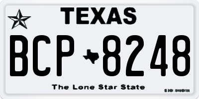 TX license plate BCP8248