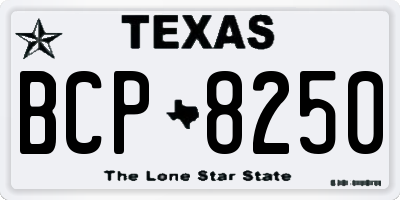 TX license plate BCP8250