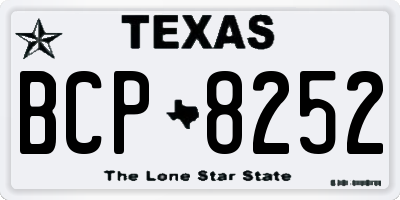 TX license plate BCP8252