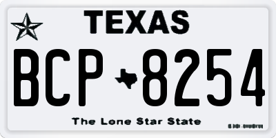 TX license plate BCP8254