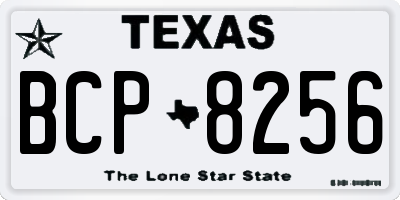 TX license plate BCP8256
