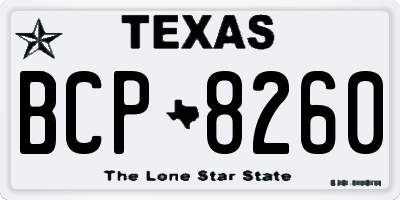 TX license plate BCP8260