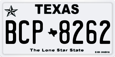 TX license plate BCP8262