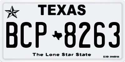 TX license plate BCP8263