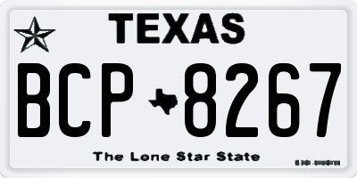 TX license plate BCP8267