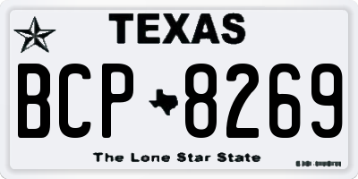 TX license plate BCP8269