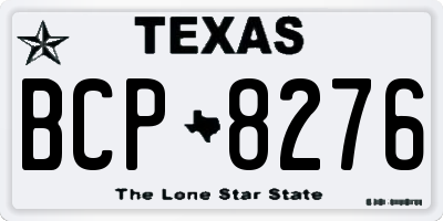 TX license plate BCP8276