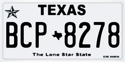 TX license plate BCP8278