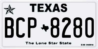 TX license plate BCP8280
