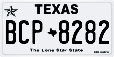 TX license plate BCP8282