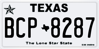 TX license plate BCP8287