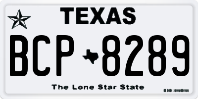 TX license plate BCP8289