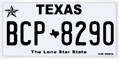 TX license plate BCP8290