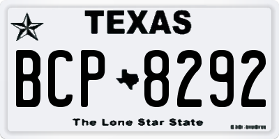 TX license plate BCP8292