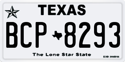 TX license plate BCP8293