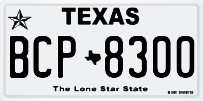 TX license plate BCP8300