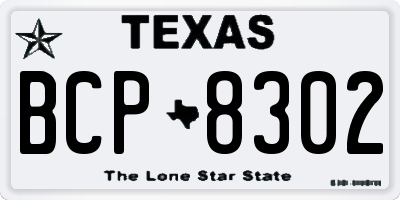 TX license plate BCP8302