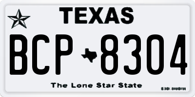 TX license plate BCP8304