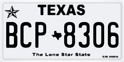 TX license plate BCP8306