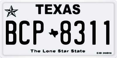 TX license plate BCP8311