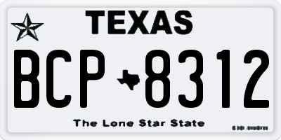 TX license plate BCP8312