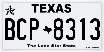 TX license plate BCP8313
