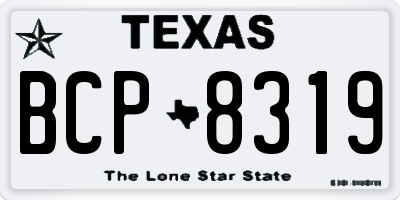 TX license plate BCP8319
