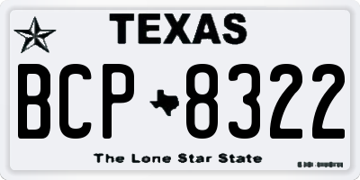 TX license plate BCP8322