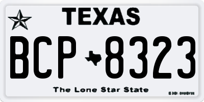 TX license plate BCP8323