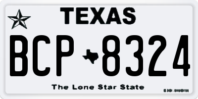 TX license plate BCP8324