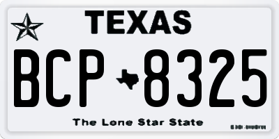 TX license plate BCP8325