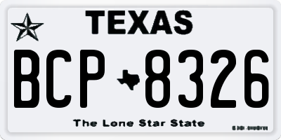 TX license plate BCP8326