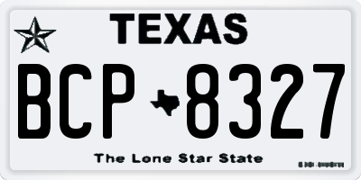 TX license plate BCP8327