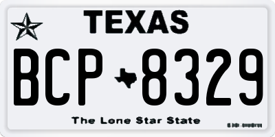 TX license plate BCP8329