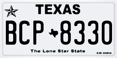 TX license plate BCP8330