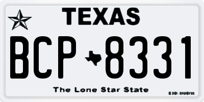 TX license plate BCP8331
