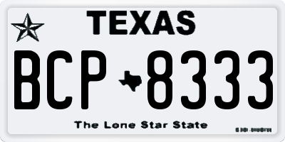 TX license plate BCP8333