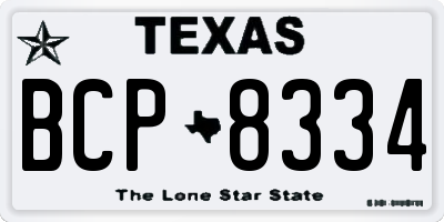 TX license plate BCP8334