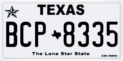 TX license plate BCP8335