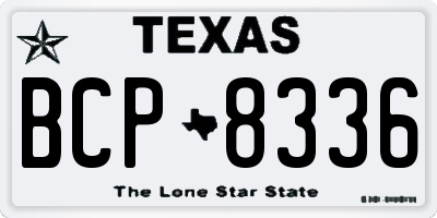 TX license plate BCP8336